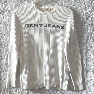 DKNY Jeans Ribbed Knit Crewneck Long Sleeve Sweater